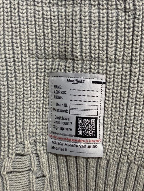 MIHARA YASUHIRO（ミハラヤスヒロ）MIHARA YASUHIRO (ミハラヤスヒロ) Bleached Knit Sweater (ブリーチニットスウェット) スカイブルー サイズ:46の古着・服飾アイテム