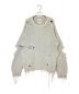 MIHARA YASUHIRO（ミハラヤスヒロ）の古着「Bleached Knit Sweater (ブリーチニットスウェット)」｜スカイブルー