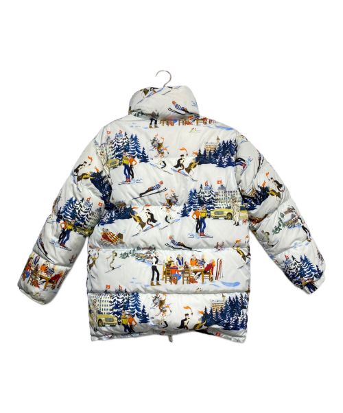 MONCLER（モンクレール）MONCLER (モンクレール) Clairette Printed Down Jacket In Light Pink ホワイトの古着・服飾アイテム
