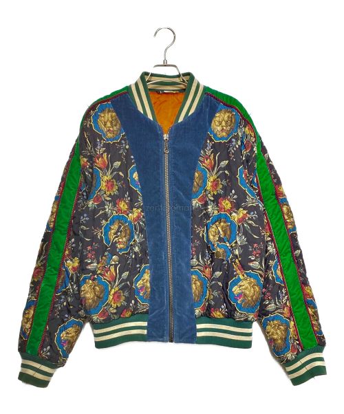 GUCCI（グッチ）GUCCI (グッチ) ライオンガーデンシルクボンバージャケット マルチカラー サイズ:50の古着・服飾アイテム