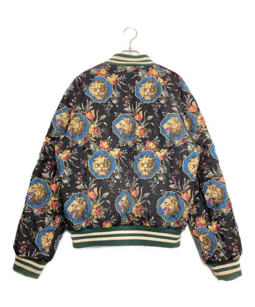 GUCCI（グッチ）GUCCI (グッチ) ライオンガーデンシルクボンバージャケット マルチカラー サイズ:50の古着・服飾アイテム