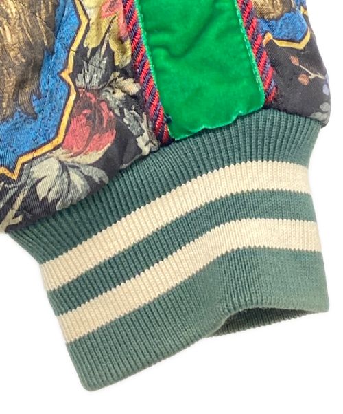 GUCCI（グッチ）GUCCI (グッチ) ライオンガーデンシルクボンバージャケット マルチカラー サイズ:50の古着・服飾アイテム
