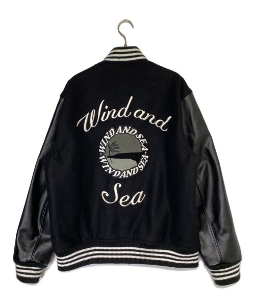 WIND AND SEA（ウィンダンシー）WIND AND SEA (ウィンド アンド シー) ロゴワッペンバーシティジャケットブルゾン ブラック サイズ:Lの古着・服飾アイテム