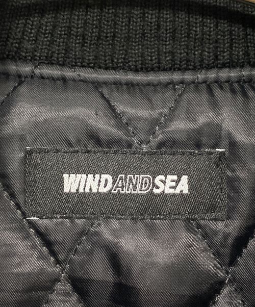 WIND AND SEA（ウィンダンシー）WIND AND SEA (ウィンド アンド シー) ロゴワッペンバーシティジャケットブルゾン ブラック サイズ:Lの古着・服飾アイテム