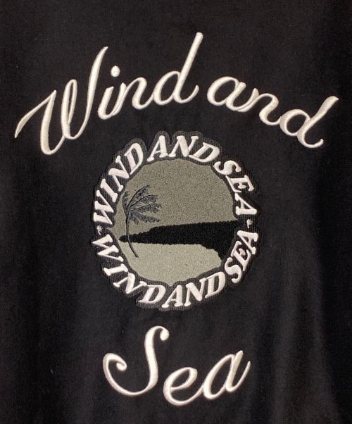 WIND AND SEA（ウィンダンシー）WIND AND SEA (ウィンド アンド シー) ロゴワッペンバーシティジャケットブルゾン ブラック サイズ:Lの古着・服飾アイテム