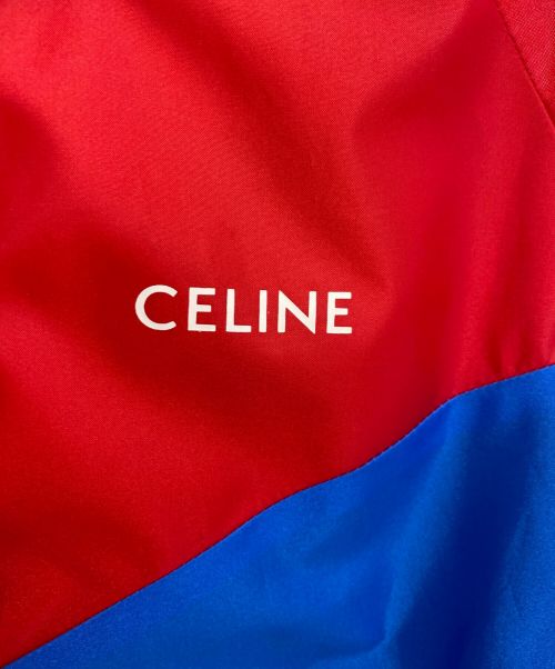 CELINE（セリーヌ）CELINE (セリーヌ) ロゴナイロンパーカー ブルー×レッド サイズ:44の古着・服飾アイテム