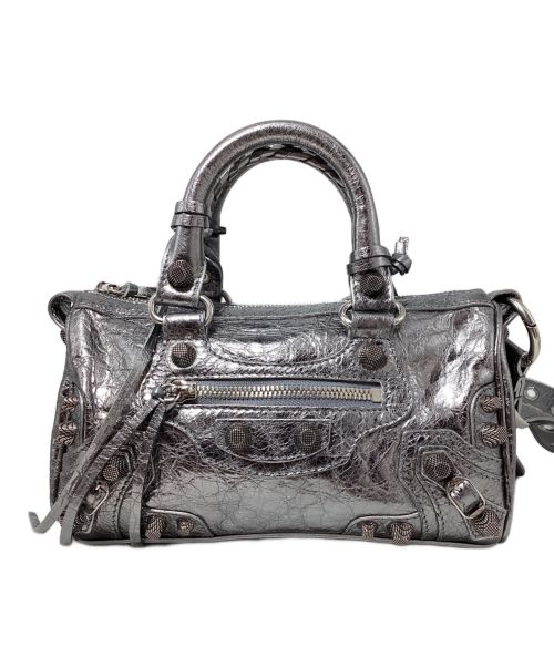 BALENCIAGA（バレンシアガ）BALENCIAGA (バレンシアガ) LE CAGOLE 2WAY handbag（ル･カゴール 2ウェイハンドバッグ） シルバーの古着・服飾アイテム
