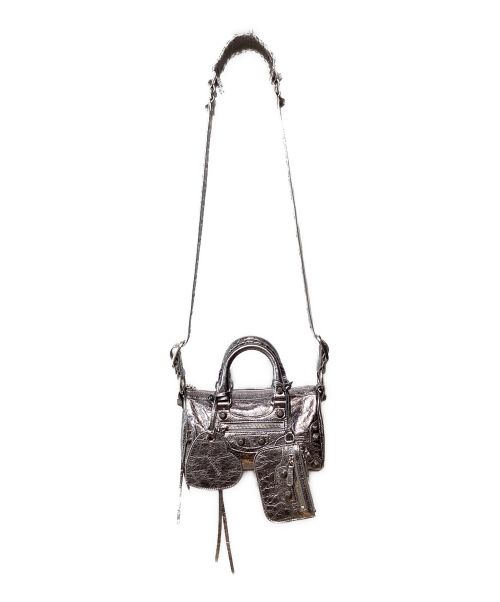 BALENCIAGA（バレンシアガ）BALENCIAGA (バレンシアガ) LE CAGOLE 2WAY handbag（ル･カゴール 2ウェイハンドバッグ） シルバーの古着・服飾アイテム