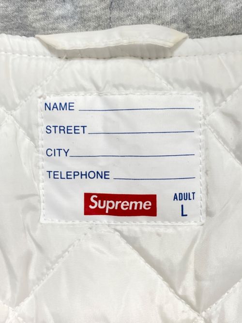 SUPREME（シュプリーム）SUPREME (シュプリーム) Hooded Twill Varsity Jacket ホワイト サイズ:Lの古着・服飾アイテム