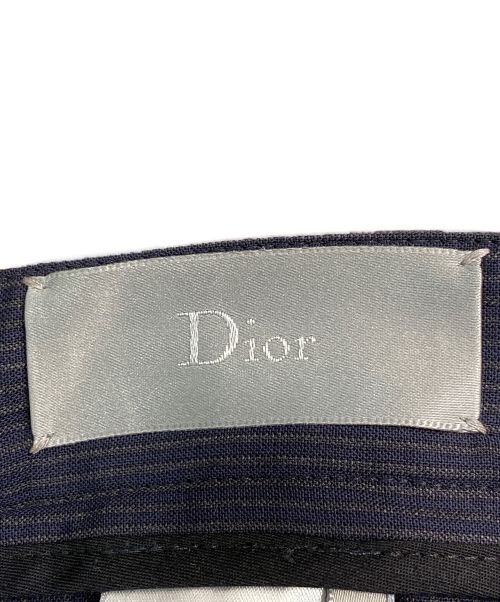 Christian Dior（クリスチャン ディオール）Christian Dior (クリスチャン ディオール) 裾 ジップ ストライプ スラックス カーゴ パンツ ネイビー サイズ:46の古着・服飾アイテム