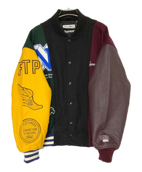 SUPREME（シュプリーム）SUPREME (シュプリーム) MM6 Maison Margiela (エムエムシックス メゾンマルジェラ) Split Varsity Jacket ブラック サイズ:Mの古着・服飾アイテム