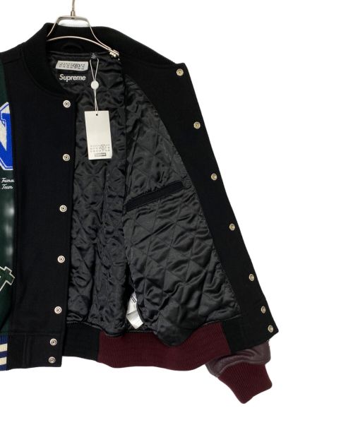 SUPREME（シュプリーム）SUPREME (シュプリーム) MM6 Maison Margiela (エムエムシックス メゾンマルジェラ) Split Varsity Jacket ブラック サイズ:Mの古着・服飾アイテム