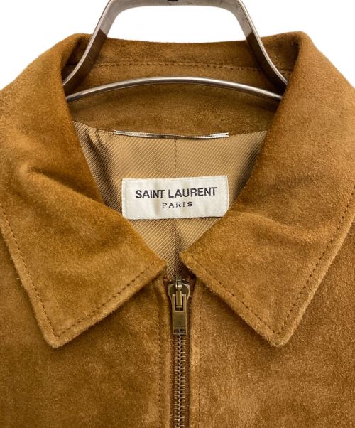 Saint Laurent Paris（サンローランパリ）Saint Laurent Paris (サンローランパリ) ジップスウェードレザージャケット/15SS/エディスリマン/Archive カーキ サイズ:46の古着・服飾アイテム