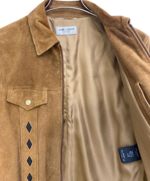 Saint Laurent Paris（サンローランパリ）Saint Laurent Paris (サンローランパリ) ジップスウェードレザージャケット/15SS/エディスリマン/Archive カーキ サイズ:46の古着・服飾アイテム