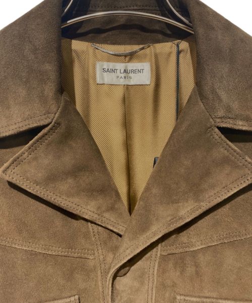 Saint Laurent Paris（サンローランパリ）Saint Laurent Paris (サンローランパリ) ゴートスキンレザー スエード ハンティングジャケット ブラウン サイズ:44の古着・服飾アイテム