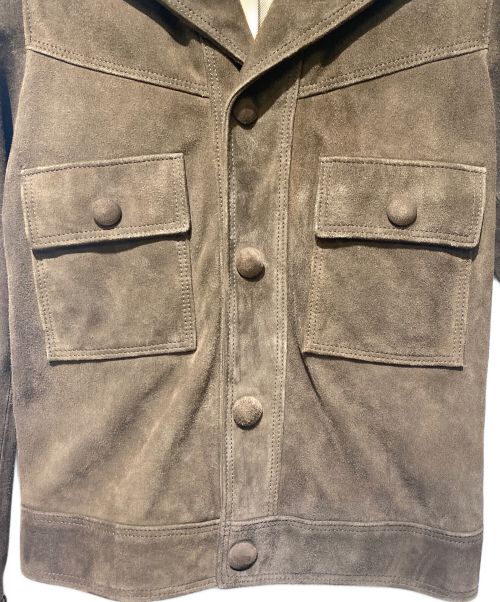 Saint Laurent Paris（サンローランパリ）Saint Laurent Paris (サンローランパリ) ゴートスキンレザー スエード ハンティングジャケット ブラウン サイズ:44の古着・服飾アイテム