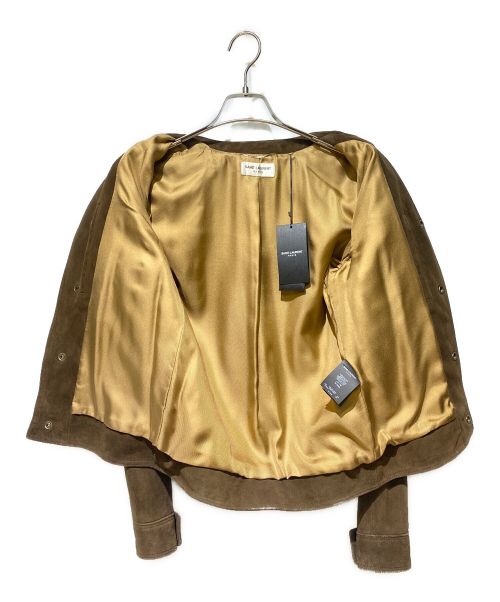 Saint Laurent Paris（サンローランパリ）Saint Laurent Paris (サンローランパリ) ゴートスキンレザー スエード ハンティングジャケット ブラウン サイズ:44の古着・服飾アイテム