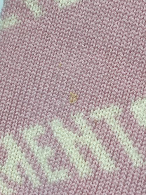 VETEMENTS（ヴェトモン）VETEMENTS (ヴェトモン) LUREX MONOGRAM SWEATER ピンク サイズ:XSの古着・服飾アイテム