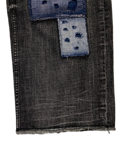 BAPE BLACK（ベイプ ブラック）BAPE BLACK (ベイプ ブラック) PATCH WORK JEANS ブラック サイズ:Mの古着・服飾アイテム