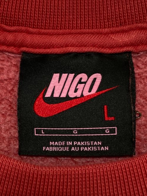 NIKE（ナイキ）NIKE (ナイキ) NIGO (二ゴー) NIGO CREW FLC レッド サイズ:Lの古着・服飾アイテム