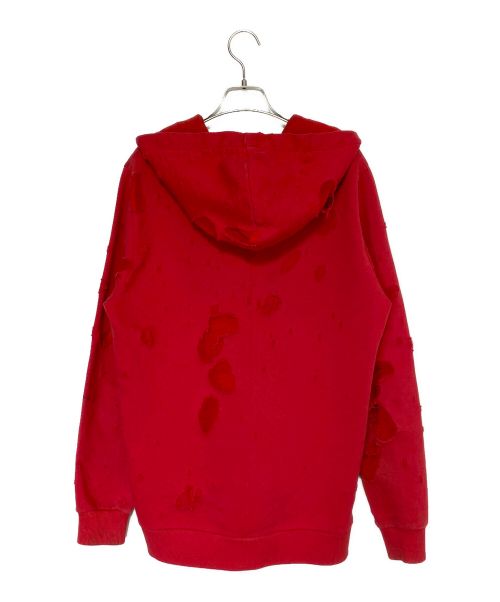 GIVENCHY（ジバンシィ）GIVENCHY (ジバンシィ) デストロイ加工パーカー レッド サイズ:Sの古着・服飾アイテム