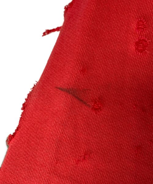 GIVENCHY（ジバンシィ）GIVENCHY (ジバンシィ) デストロイ加工パーカー レッド サイズ:Sの古着・服飾アイテム
