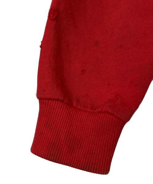 GIVENCHY（ジバンシィ）GIVENCHY (ジバンシィ) デストロイ加工パーカー レッド サイズ:Sの古着・服飾アイテム