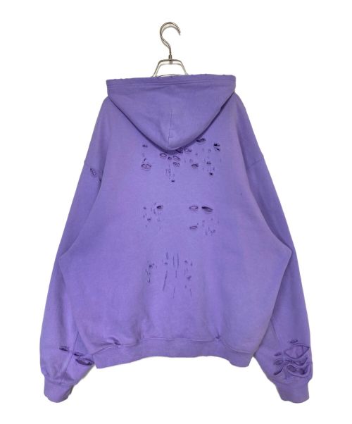 BALENCIAGA（バレンシアガ）BALENCIAGA (バレンシアガ) Caps Destroyed Hoodie パープル サイズ:XXSの古着・服飾アイテム