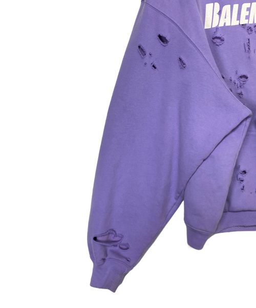 BALENCIAGA（バレンシアガ）BALENCIAGA (バレンシアガ) Caps Destroyed Hoodie パープル サイズ:XXSの古着・服飾アイテム