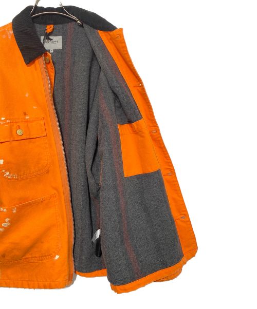 HERON PRESTON（ヘロンプレストン）HERON PRESTON (ヘロンプレストン) Carhartt WIP (カーハート ワークインプログレス) ペイント加工 ワークジャケット オレンジ サイズ:Mの古着・服飾アイテム