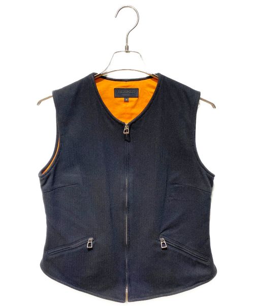 HERMES（エルメス）HERMES (エルメス) ヘリンボーンベスト ブラック サイズ:Mの古着・服飾アイテム