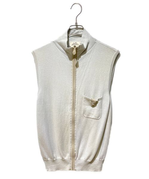 HERMES（エルメス）HERMES (エルメス) ジップニット ホワイト サイズ:Ｍの古着・服飾アイテム