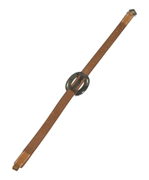 HERMES（エルメス）HERMES (エルメス) マルジェラ期 ドゥブルトゥール ブレスレット・チョーカー ナチュラル×シルバー金具の古着・服飾アイテム