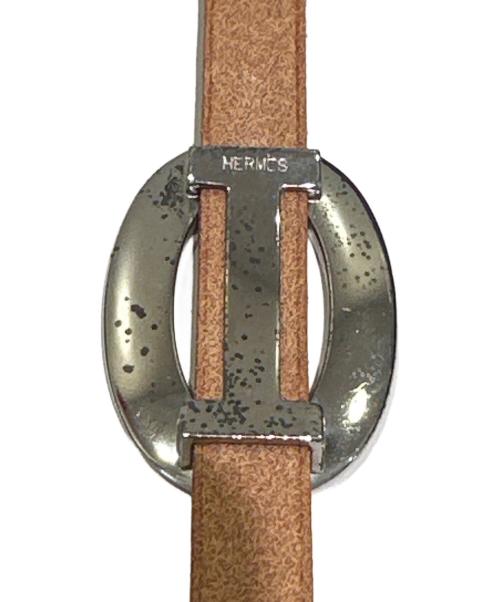 HERMES（エルメス）HERMES (エルメス) マルジェラ期 ドゥブルトゥール ブレスレット・チョーカー ナチュラル×シルバー金具の古着・服飾アイテム