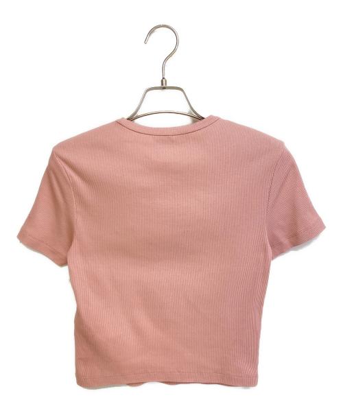 FENDI（フェンディ）FENDI (フェンディ) ロゴ刺繍クロップドリブTシャツ ピンク サイズ:Sの古着・服飾アイテム