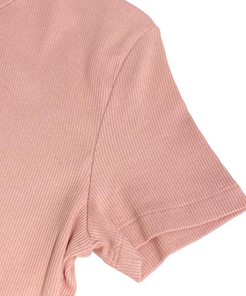 FENDI（フェンディ）FENDI (フェンディ) ロゴ刺繍クロップドリブTシャツ ピンク サイズ:Sの古着・服飾アイテム