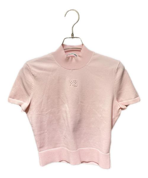ALEXANDER WANG.T（アレキサンダーワンティー）ALEXANDER WANG.T (アレキサンダーワンティー) エンボスロゴトップス ピンク サイズ:Sの古着・服飾アイテム