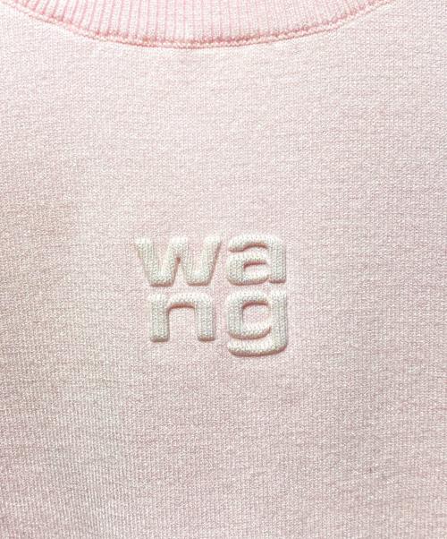 ALEXANDER WANG.T（アレキサンダーワンティー）ALEXANDER WANG.T (アレキサンダーワンティー) エンボスロゴトップス ピンク サイズ:Sの古着・服飾アイテム