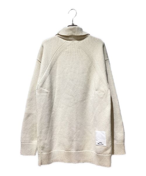 JIL SANDER（ジルサンダー）JIL SANDER (ジルサンダー) 21AW フリンジ フォトパッチ 襟付き ウール カシミヤニット アイボリー サイズ:46の古着・服飾アイテム