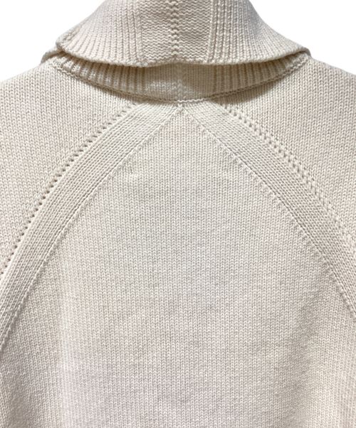 JIL SANDER（ジルサンダー）JIL SANDER (ジルサンダー) 21AW フリンジ フォトパッチ 襟付き ウール カシミヤニット アイボリー サイズ:46の古着・服飾アイテム