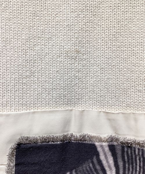 JIL SANDER（ジルサンダー）JIL SANDER (ジルサンダー) 21AW フリンジ フォトパッチ 襟付き ウール カシミヤニット アイボリー サイズ:46の古着・服飾アイテム