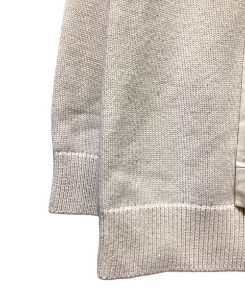 JIL SANDER（ジルサンダー）JIL SANDER (ジルサンダー) 21AW フリンジ フォトパッチ 襟付き ウール カシミヤニット アイボリー サイズ:46の古着・服飾アイテム