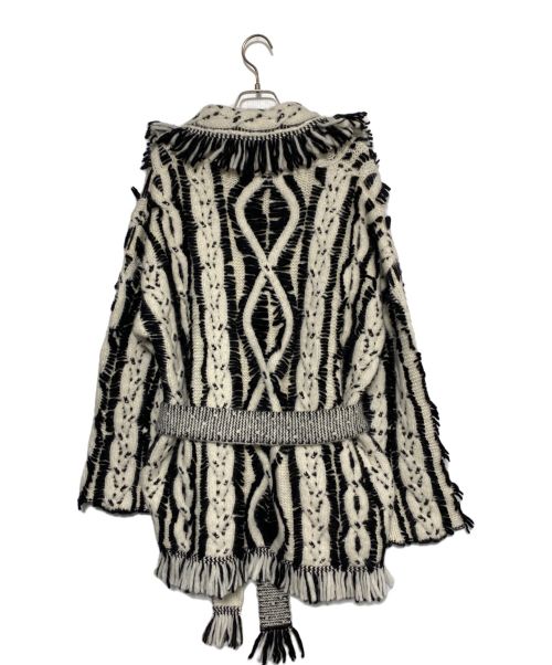 ALANUI（アラヌイ）ALANUI (アラヌイ) Wool cardigan ホワイト×ブラック サイズ:Sの古着・服飾アイテム