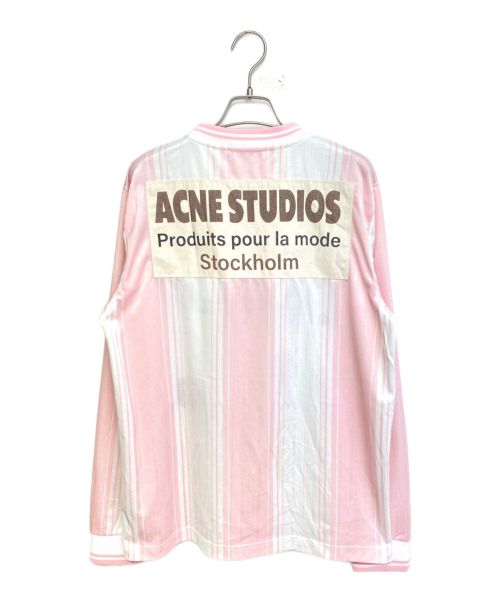 Acne studios（アクネ ストゥディオズ）Acne studios (アクネ ストゥディオス) 24SS ロゴロングスリーブTシャツ ゲームシャツ ピンク サイズ:XSの古着・服飾アイテム