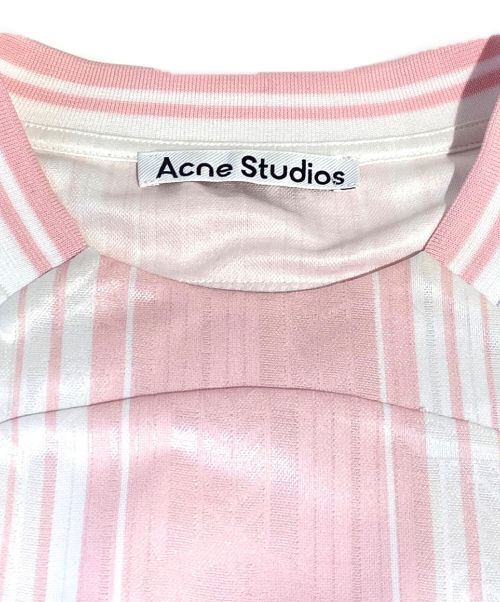 Acne studios（アクネ ストゥディオズ）Acne studios (アクネ ストゥディオス) 24SS ロゴロングスリーブTシャツ ゲームシャツ ピンク サイズ:XSの古着・服飾アイテム