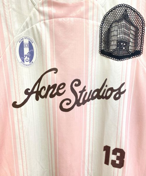 Acne studios（アクネ ストゥディオズ）Acne studios (アクネ ストゥディオス) 24SS ロゴロングスリーブTシャツ ゲームシャツ ピンク サイズ:XSの古着・服飾アイテム