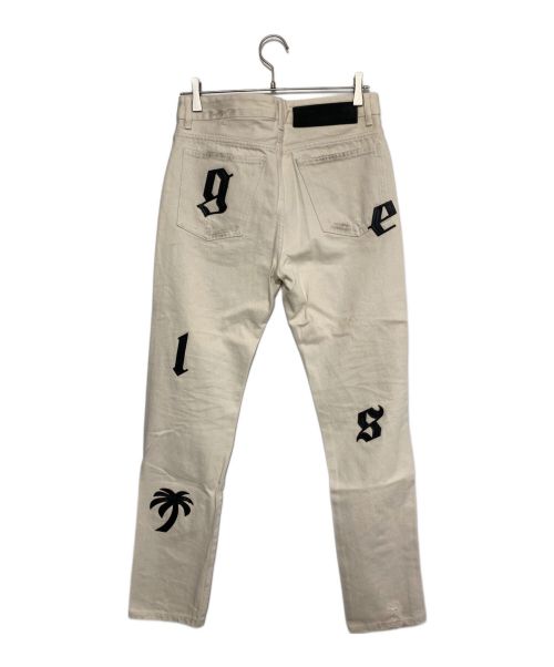 Palm Angels（パーム エンジェルス）Palm Angels (パーム エンジェルス) White Bull Logo Patch Ripped Jeans ホワイト サイズ:29の古着・服飾アイテム