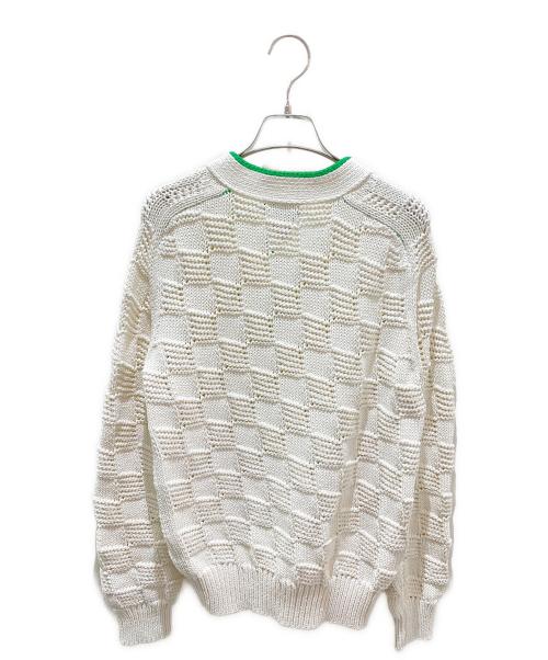 BOTTEGA VENETA（ボッテガベネタ）BOTTEGA VENETA (ボッテガベネタ) PATTERN CARDIGAN ホワイト サイズ:XSの古着・服飾アイテム