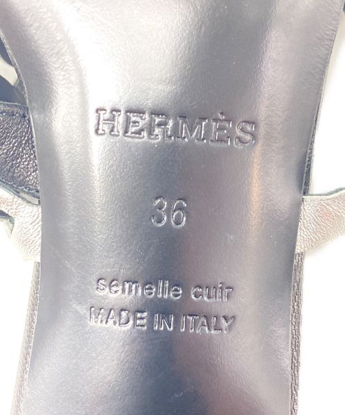 HERMES（エルメス）HERMES (エルメス) アジャッチオ レザー サンダル ブラック サイズ:36の古着・服飾アイテム