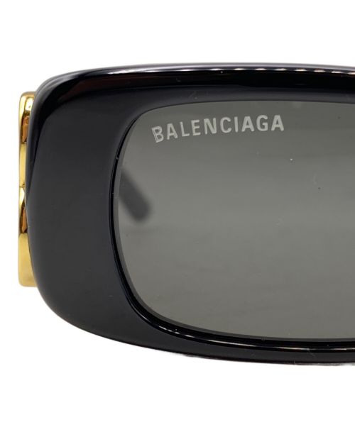 BALENCIAGA（バレンシアガ）BALENCIAGA (バレンシアガ) Dynasty Rectangle サングラス ブラック×ゴールド サイズ:51□18 130の古着・服飾アイテム